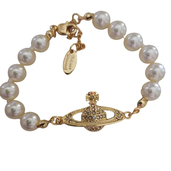 Vivienne Westwood Elegant Gold and Pearl Bracelet - NWOT with Dust Bag - Picture 2 of 8